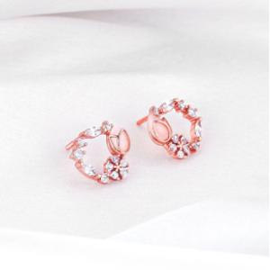 rose gold silver earing