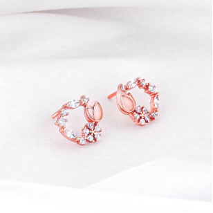 rose gold silver earing