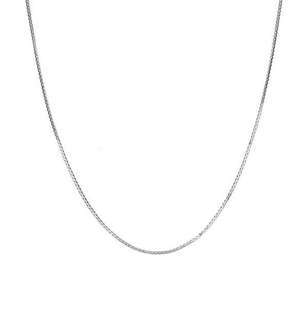 clara anti tarnish 92.5 sterling silver box chain necklace in 16 18 24 inches | gift for women & girls