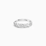 silver zircon winding wave ring