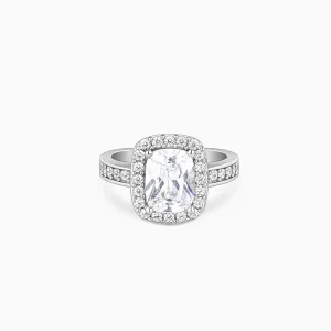 silver classic solitaire ring