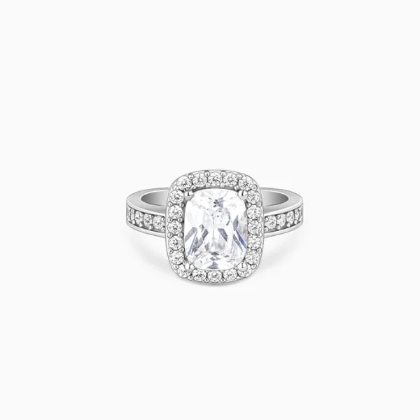 silver classic solitaire ring